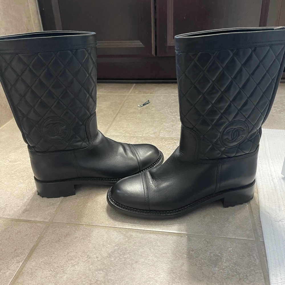 Chanel combat boots